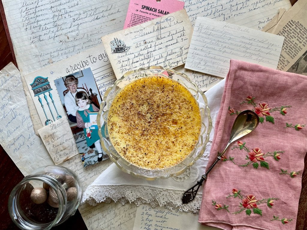 A bowl of homemade English custard